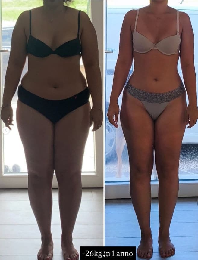 Risultato ricomposizione corporea: -26 kg